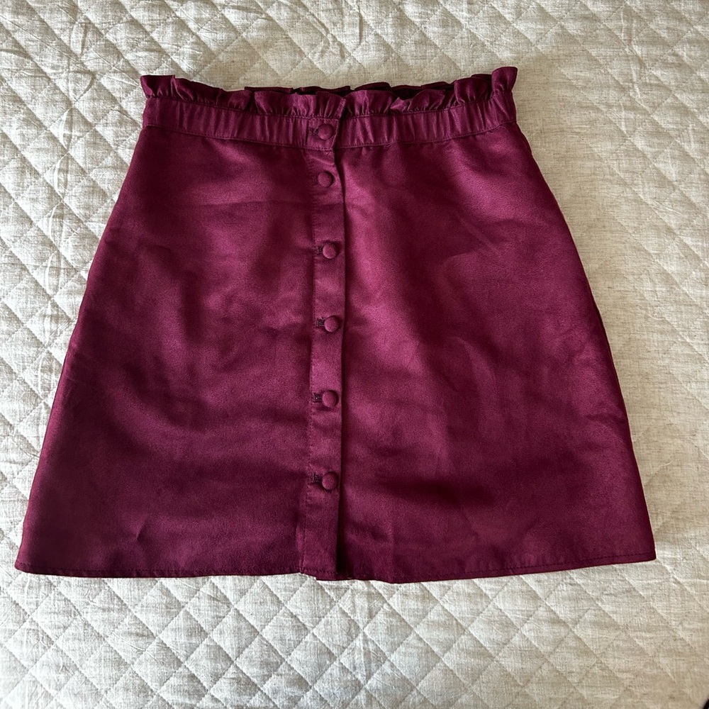 Divided Deep Red Skirt